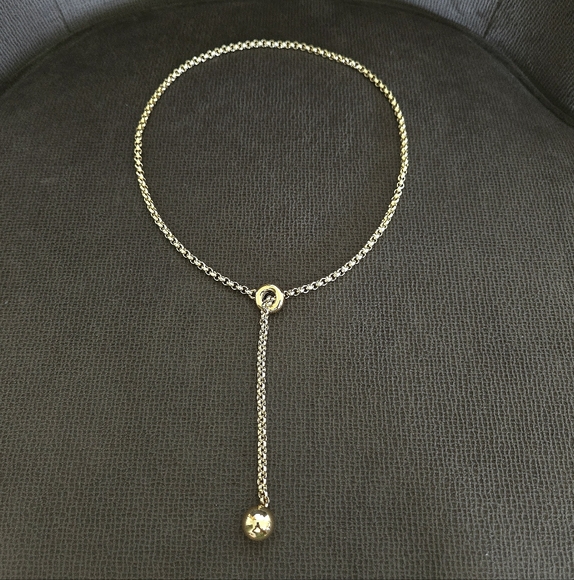 Happily😄 Grey🩶 Gold💛 Lariat Necklace - NWT - Picture 12 of 16
